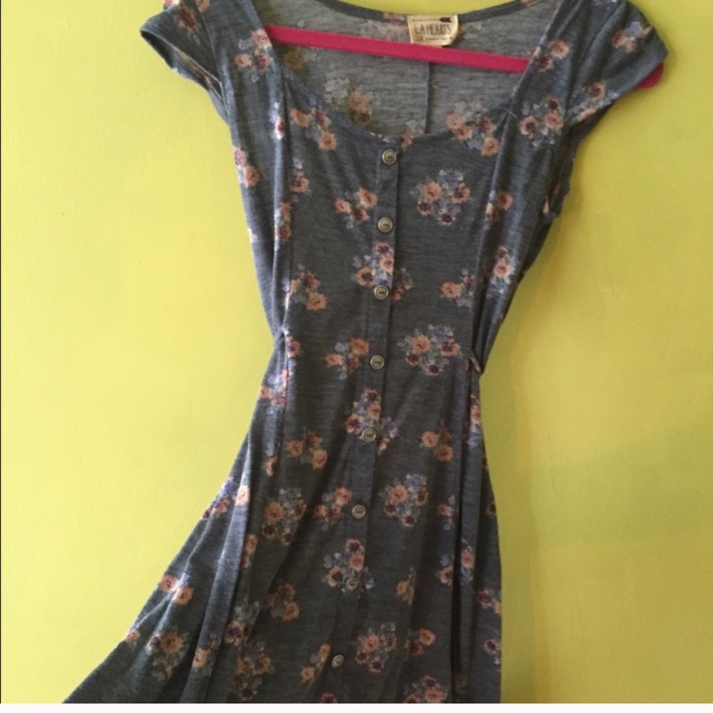 Blue Floral Button up Dress